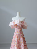 Niulatu A Line Off The Shoulder Sequin Pink Floor Length Evening Dress Prom Dresses SD1642
