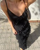 Niulatu Mermaid Spaghetti Straps Floor Length Chiffon Evening Dress Prom Dresses SD1652