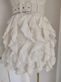 Niulatu A line Straps White Sequin Travel Vacation Dresses Short Birthday Dress SD165
