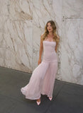 Niulatu Mermaid Pink Long Prom Dresses Formal Graduation Party Dress Evening Dress SD1664