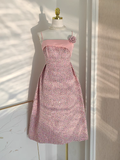 Niulatu A line Spaghetti Straps Pink Vacation Dress Long Women Dresses SD167