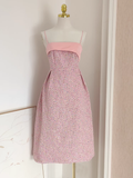 Niulatu A line Spaghetti Straps Pink Vacation Dress Long Women Dresses SD167
