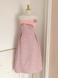 Niulatu A line Spaghetti Straps Pink Vacation Dress Long Women Dresses SD167