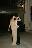 Niulatu Sheath Sweetheart Sequin Floor Length Champagne Evening Dress Prom Dresses SD1722