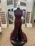Niulatu Sheath Spaghetti Straps Sequin Backless Long Evening Dress Prom Dresses SD1730