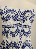 Niulatu Sheath Strapless Blue Lace Vacation Dress Short Birthday Dresses SD173