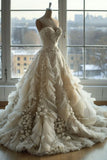 Niulatu Ball Gown Sweetheart Neckline Pleats White Tulle Wedding Dresses SD1751