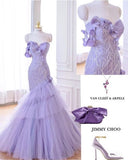 Niulatu Mermaid Sweetheart Lilac Tulle Party Dress Long Prom Dress Evening Dresses SD1777