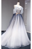 Niulatu Ball Gown Off The Shoulder Tulle Party Dress Long Prom Dress Evening Dresses SD1791