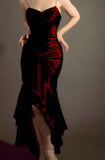 Niulatu Mermaid Spaghetti Straps Burgundy Prom Dresses Evening Gowns SD1806