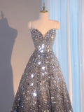 Niulatu Ball Gown Sweetheart Sequin Long Evening Gowns Prom Dresses SD1827