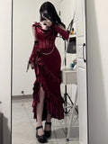 Niulatu Mermaid Straps Burgundy Velvet Long Evening Gowns Prom Dresses SD1833