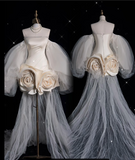 Niulatu Sheath Off The Shoulder Satin Ivory Short Wedding Dresses SD1842