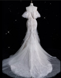 Niulatu Mermaid Off The Shoulder White Lace Long Wedding Dresses Brides Dress SD1860