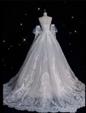 Niulatu Mermaid Sweetheart Long Sleeves White Lace Wedding Dresses Brides Dress SD1873