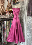 Niulatu Fashion A line Floor Length Pink Satin Evening Dress Prom Dresses SD1874