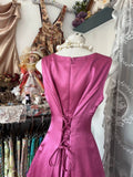 Niulatu Fashion A line Floor Length Pink Satin Evening Dress Prom Dresses SD1874