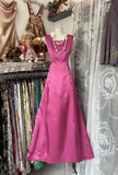 Niulatu Fashion A line Floor Length Pink Satin Evening Dress Prom Dresses SD1874