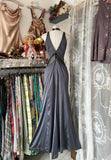 Niulatu Fashion Mermaid Straps Floor Length Gray Satin Evening Dress Prom Dresses SD1877