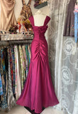 Niulatu Fashion Mermaid Floor Length Hot Pink Satin Evening Dress Prom Dresses SD1879