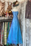 Niulatu Fashion Mermaid Spaghetti Straps Blue Floor Length Evening Dress Prom Dresses SD1880