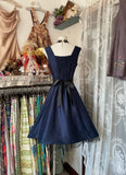 Niulatu Fashion A Line Navy Blue Short Length Homecoing Birthday Dress Prom Dresses SD1882