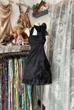 Niulatu Fashion A Line Black Short Length Homecoing Birthday Dress Prom Dresses SD1883