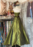 Niulatu Fashion Mermaid Strapless Olive Green Floor Length Evening Dress Prom Dresses SD1888