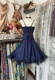 Niulatu Fashion Ball Gown Navy Blue Short Length Homecoing Birthday Dress Cocktail Dresses SD1891