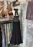 Niulatu Fashion Mermaid Halter Black Floor Length Evening Dress Prom Dresses SD1894