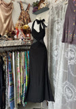 Niulatu Fashion Mermaid Halter Black Floor Length Evening Dress Prom Dresses SD1894