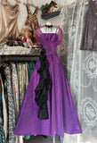 Niulatu Fashion A line Spaghetti Straps Grape Floor Length Evening Dress Prom Dresses SD1897