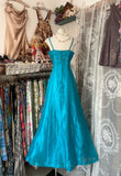 Niulatu Fashion A line Spaghetti Straps Blue Floor Length Evening Dress Prom Dresses SD1899