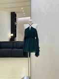 Niulatu A line Off The Shoulder Ruffled Short Long Sleeve Women Dresses SD189