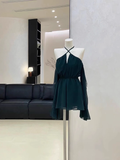 Niulatu A line Off The Shoulder Ruffled Short Long Sleeve Women Dresses SD189