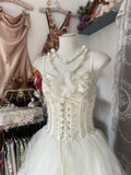 Niulatu Ball Gown Spaghetti Straps Sleeveless Long White Evening Dress Prom Dresses SD1902
