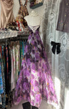 Niulatu A line Sleeveless Long Floral Chiffon Evening Dress Prom Dresses SD1904