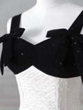 Niulatu Fashion A line Straps White Satin Floor Length Evening Dress Prom Dresses SD1912