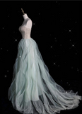 Niulatu Fashion A line Sweetheart Tulle Floor Length Evening Dress Prom Dresses SD1916