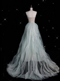 Niulatu Fashion A line Sweetheart Tulle Floor Length Evening Dress Prom Dresses SD1916