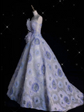 Niulatu Ball Gown Sweetheart Lilac Tulle Party Dress Long Prom Dress Evening Dresses SD1927