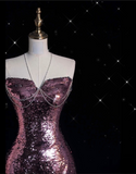 Niulatu Mermaid Halter Neckline Sequin Floor Length Evening Dress Prom Dresses SD1928