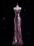 Niulatu Mermaid Halter Neckline Sequin Floor Length Evening Dress Prom Dresses SD1928