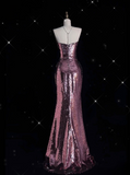 Niulatu Mermaid Halter Neckline Sequin Floor Length Evening Dress Prom Dresses SD1928