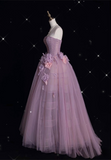 Niulatu Ball Gown Strapless Lilac Tulle Party Dress Long Prom Dress Evening Dresses SD1933
