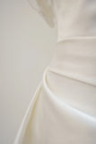 Niulatu A line Strapless Satin White Wedding Dresses Brides Dress SD1944