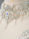 Niulatu Ball Gown Off The Shoulder Short Sleeves Sequin White Wedding Dresses Brides Dress SD1955