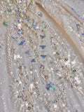 Niulatu Ball Gown Off The Shoulder Short Sleeves Sequin White Wedding Dresses Brides Dress SD1955