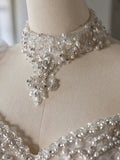 Niulatu Ball Gown Sweetheart Neckline Long Sleeves Sequin White Wedding Dresses Brides Dress SD1957