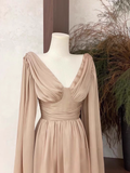 Niulatu A Line V Neckline Ruffled Long Sleeves Short Women's Holiday Dresses SD195